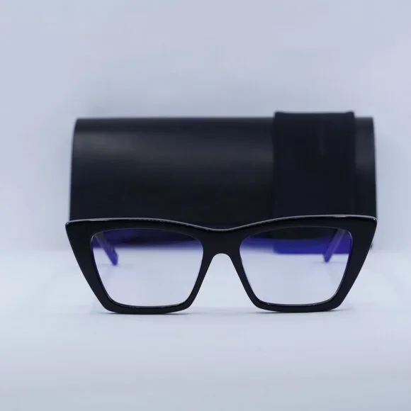 Saint Laurent SL276 MICA 025 Cat Eye Sunglasses - Black/Clear - Picture 3 of 12